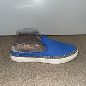 UGG Blue Suede Slip On Clogs Size 8 Comfort Mule Shoes